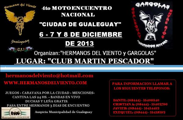 4° MOTOENCUENTRO NACIONAL CIUDAD DE GUALEGUAY - 6, 7 y 8 Diciembre 2013 Rp.aspx?src=04032591101